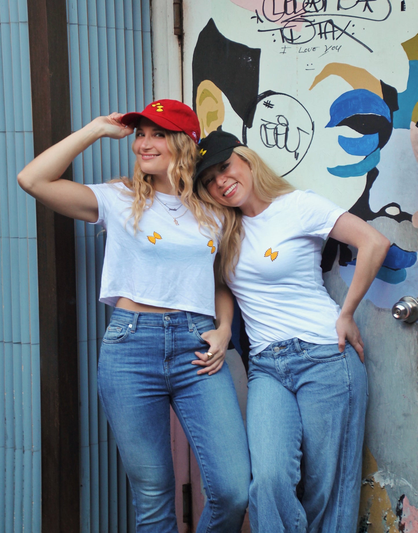 cropped farfalle tee